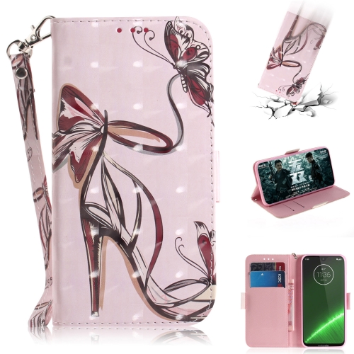 

3D Painting Pattern Coloured Drawing Horizontal Flip Leather Case with Holder & Card Slots & Wallet For Motorola Moto G7 / Moto G7 Plus(Butterfly High Heels)