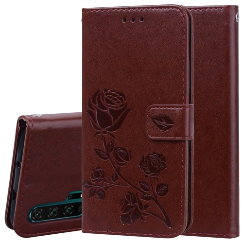 

Rose Embossed Horizontal Flip PU Leather Case with Holder & Card Slots & Wallet for Huawei Honor 20 Pro(Brown)