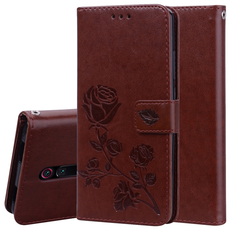 

Rose Embossed Horizontal Flip PU Leather Case with Holder & Card Slots & Wallet for Xiaomi Redmi K20 / K20 Pro(Brown)