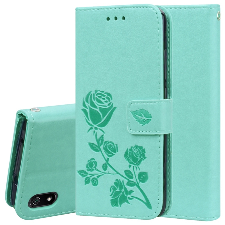 

Rose Embossed Horizontal Flip PU Leather Case with Holder & Card Slots & Wallet for Xiaomi Redmi 7A(Green)