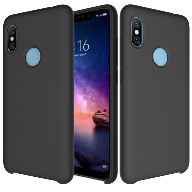 

Solid Color Liquid Silicone Dropproof Protective Case for Xiaomi Redmi Note 6 Pro(Black)