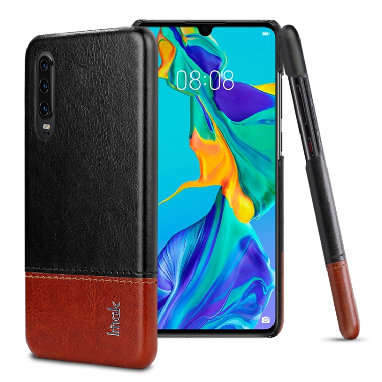 

IMAK Ruiyi Series Concise Slim PU + PC Protective Case for Huawei P30(Black+Brown)