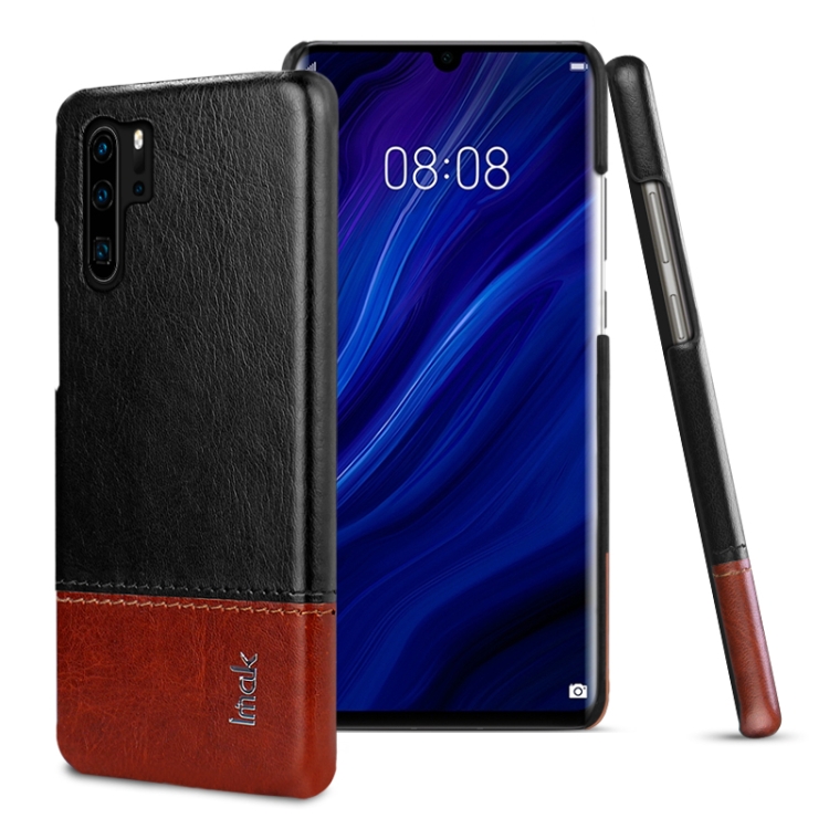 

IMAK Ruiyi Series Concise Slim PU + PC Protective Case for Huawei P30 Pro(Black+Brown)