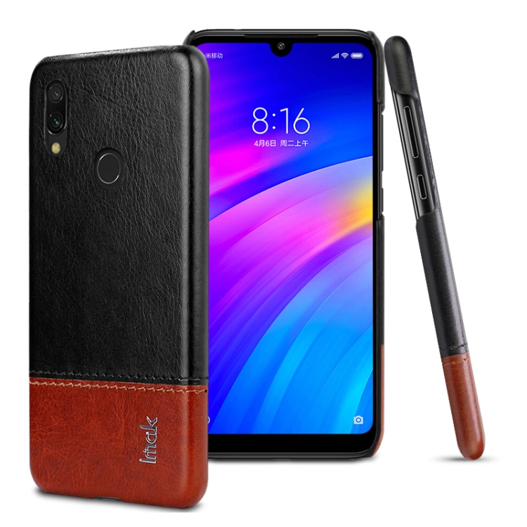 

IMAK Ruiyi Series Concise Slim PU + PC Protective Case for Xiaomi Redmi 7(Black+Brown)