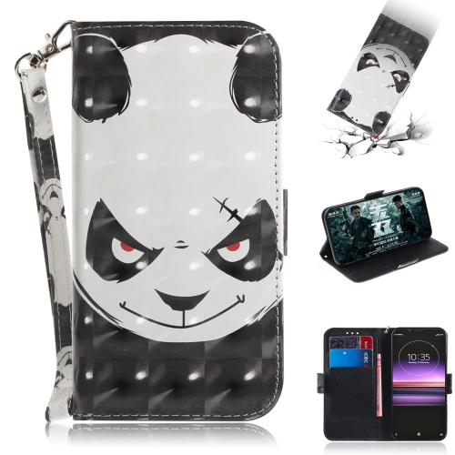 

3D Painting Pattern Coloured Drawing Horizontal Flip Leather Case with Holder & Card Slots & Wallet For Sony Xperia 1 / Xperia XZ4(Angry Bear)