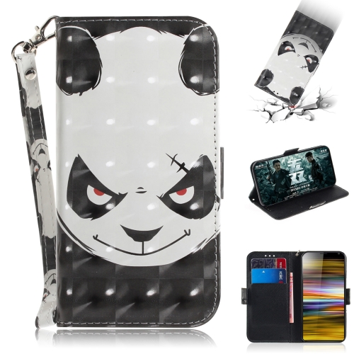 

3D Painting Pattern Coloured Drawing Horizontal Flip Leather Case with Holder & Card Slots & Wallet For Sony Xperia 10 Plus(Angry Bear)