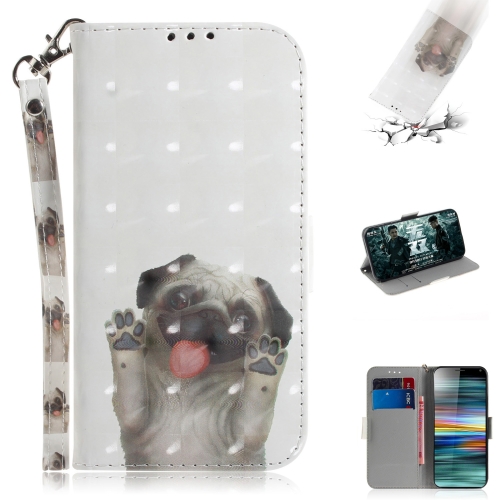 

3D Painting Pattern Coloured Drawing Horizontal Flip Leather Case with Holder & Card Slots & Wallet For Sony Xperia 10(Pug)