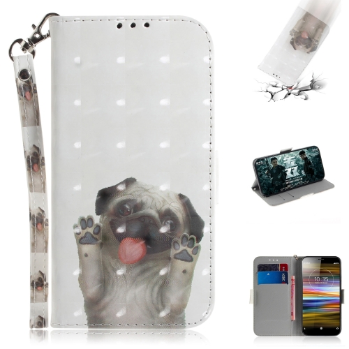 

3D Painting Pattern Coloured Drawing Horizontal Flip Leather Case with Holder & Card Slots & Wallet For Sony Xperia L3(Pug)