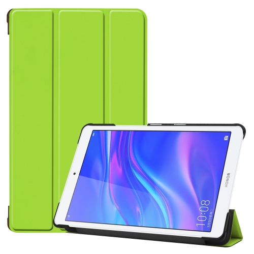 

Custer Texture Colored Drawing Horizontal Flip PU Leather Case for Huawei MediaPad M5 Lite 8.0, with Three-folding Holder(Green)