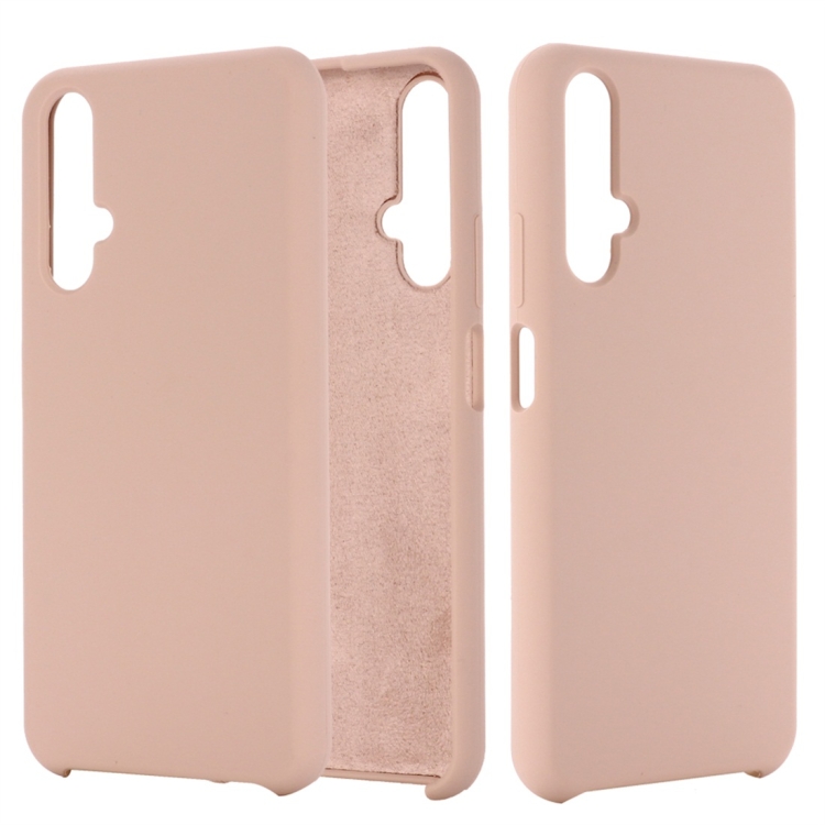 

Solid Color Liquid Silicone Dropproof Protective Case for Huawei Honor 20(Pink)