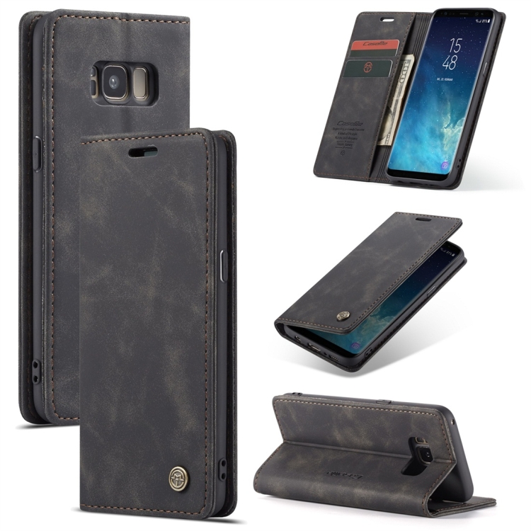

CaseMe-013 Multifunctional Retro Frosted Horizontal Flip Leather Case with Card Slot & Holder & Wallet for Galaxy S8(Black)