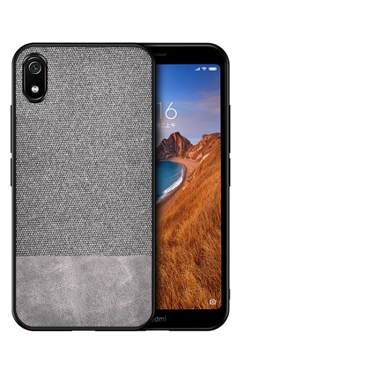 

Shockproof Splicing PU + Cloth Protective Case for Xiaomi Redmi 7A(Grey)