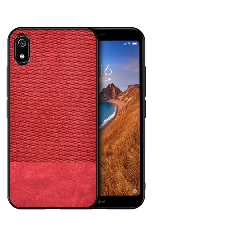 

Shockproof Splicing PU + Cloth Protective Case for Xiaomi Redmi 7A(Red)