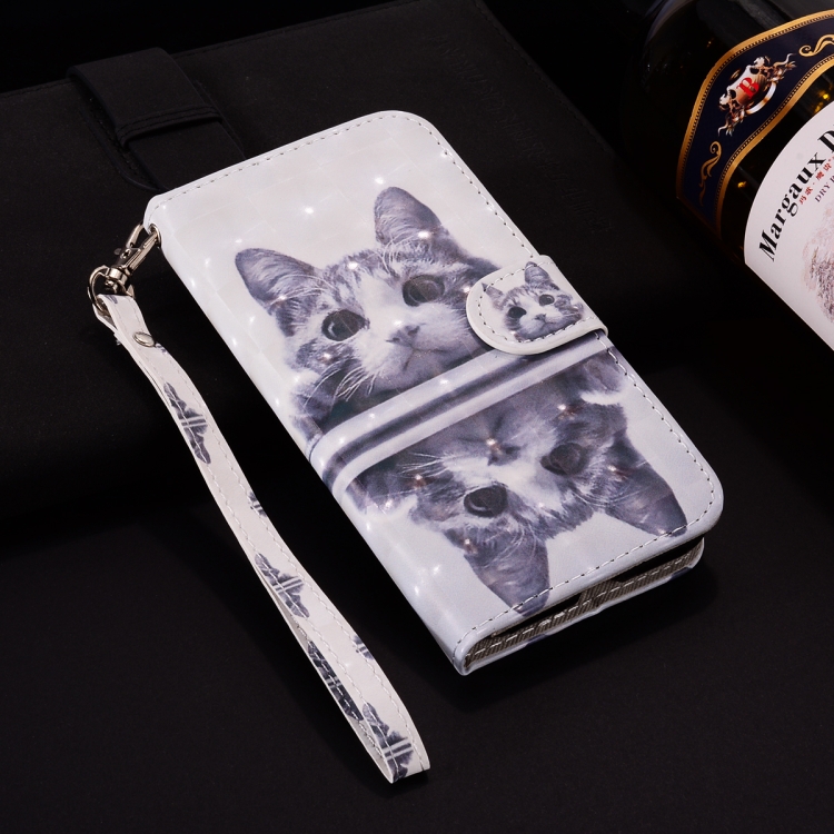 

Laser 3D Pattern Colored Drawing Horizontal Flip Leather Case with Holder & Card Slots & Photo Frame for Galaxy S10+(Mirror Cat)