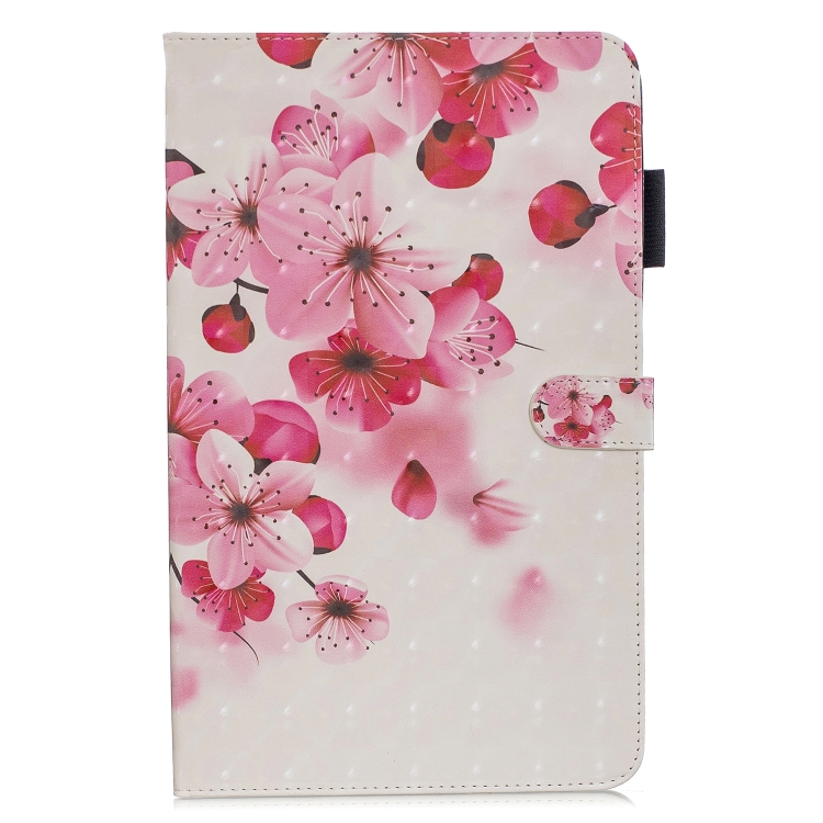 

3D Horizontal Flip Leather Case with Holder & Card Slots For Galaxy Tab A 10.1 (2019)(Red Flower)