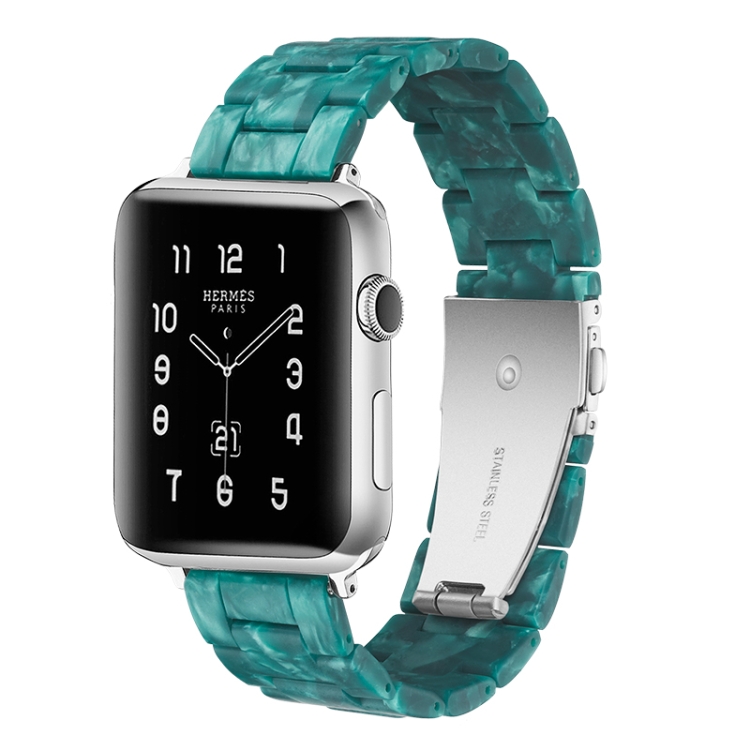 

Simple Fashion Resin Watch Strap for Apple Watch Series 5 & 4 40mm & Series 3 & 2 & 1 38mm(Dumb Green)