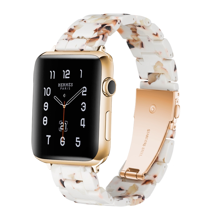 

Simple Fashion Resin Watch Strap for Apple Watch Series 5 & 4 44mm & Series 3 & 2 & 1 42mm(Nougat)