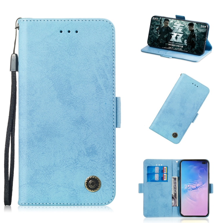 

Multifunctional Horizontal Flip Retro Leather Case with Card Slot & Holder for Galaxy M20(Sky Blue)