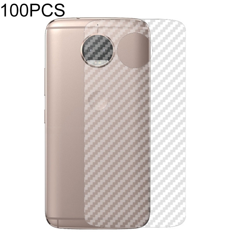 

100 PCS Carbon Fiber Material Skin Sticker Back Protective Film For Motorola Moto E5
