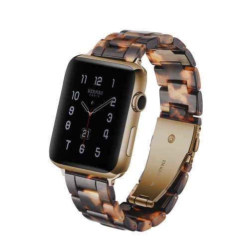 

Simple Fashion Resin Watch Strap for Apple Watch Series 5 & 4 40mm & Series 3 & 2 & 1 38mm(Tortoiseshell)