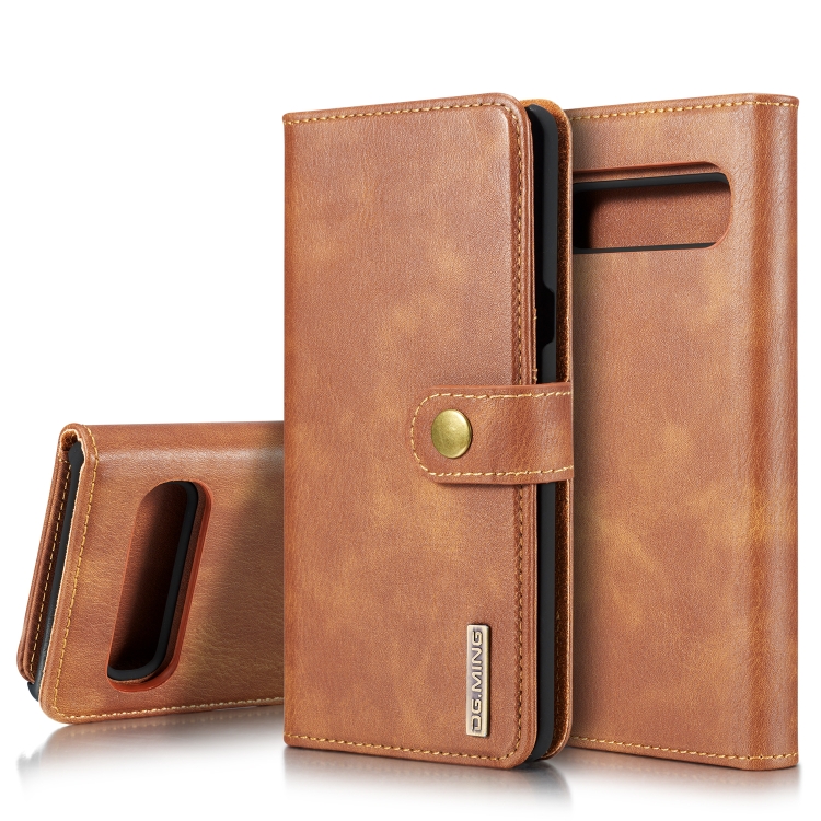 

DG.MING Crazy Horse Texture Flip Detachable Magnetic Leather Case with Holder & Card Slots & Wallet for Galaxy S10 5G(Brown)