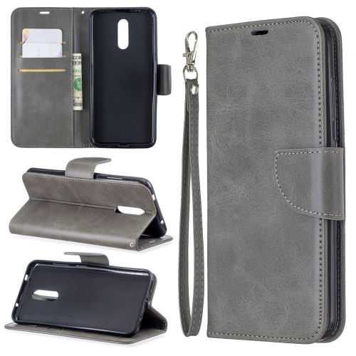 

Retro Lambskin Texture Pure Color Horizontal Flip PU Leather Case with Holder & Card Slots & Wallet & Lanyard for Nokia 3.2(Grey)
