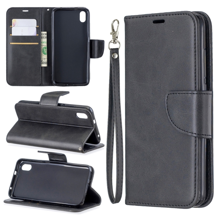 

Retro Lambskin Texture Pure Color Horizontal Flip PU Leather Case with Holder & Card Slots & Wallet & Lanyard for Xiaomi Redmi 7A(Black)