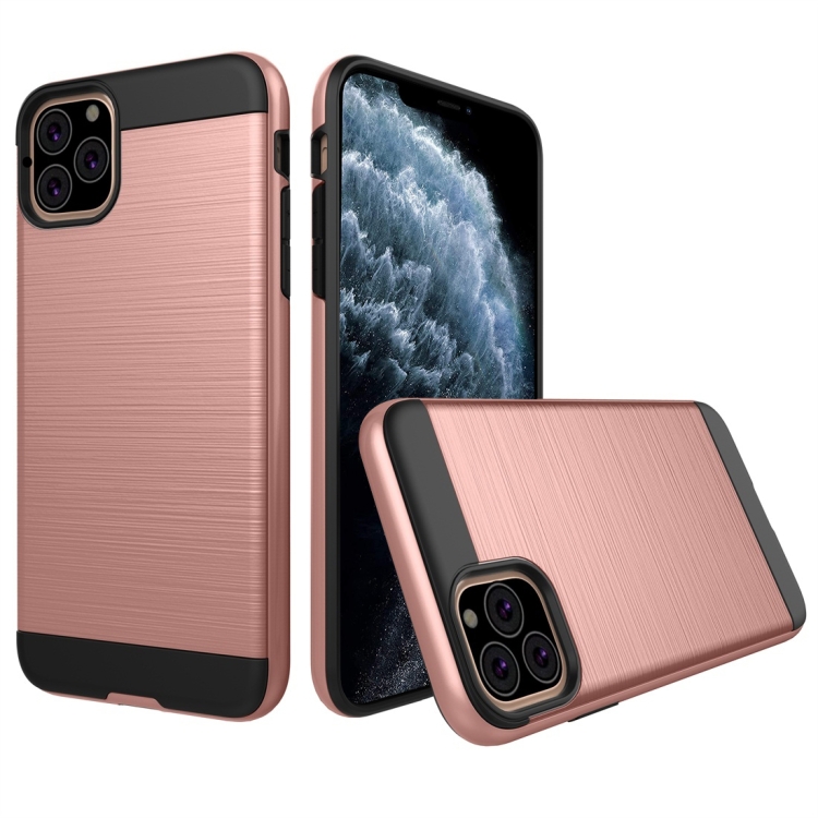 

Brushed Texture Shockproof Rugged Armor Protective Case for iPhone XI (2019)(Rose Gold)