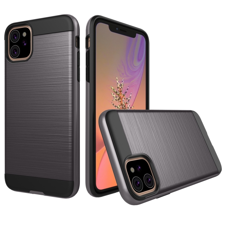 

Brushed Texture Shockproof Rugged Armor Protective Case for iPhone 11(Grey)