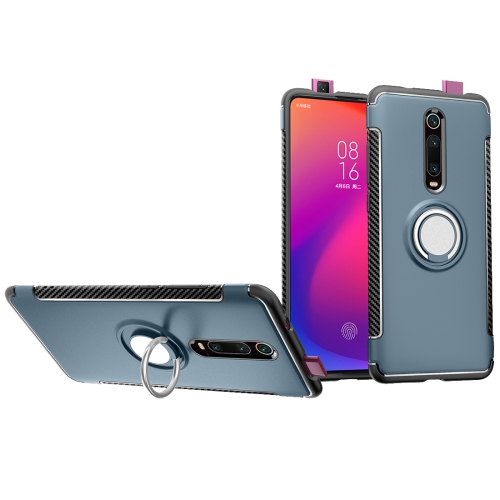 

Magnetic 360 Degrees Rotation Ring Armor Phone Protective Case for Xiaomi Redmi K20(Navy)