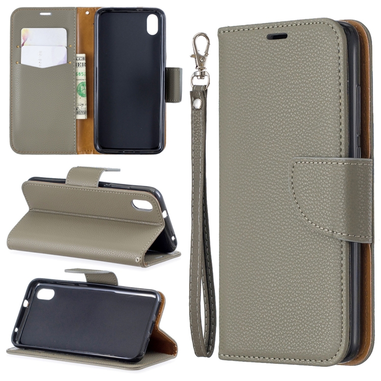 

Litchi Texture Pure Color Horizontal Flip PU Leather Case with Holder & Card Slots & Wallet & Lanyard for Xiaomi Redmi 7A(Grey)