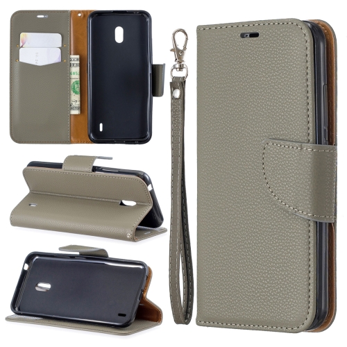 

Litchi Texture Pure Color Horizontal Flip PU Leather Case with Holder & Card Slots & Wallet & Lanyard for Nokia 2.2(Grey)