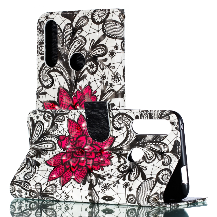 

3D Painted Horizontal Flip PU Leather Case with Holder & Card Slots & Wallet & Photo Frame For Huawei Y9 Prime (2019)(Lace Flower)