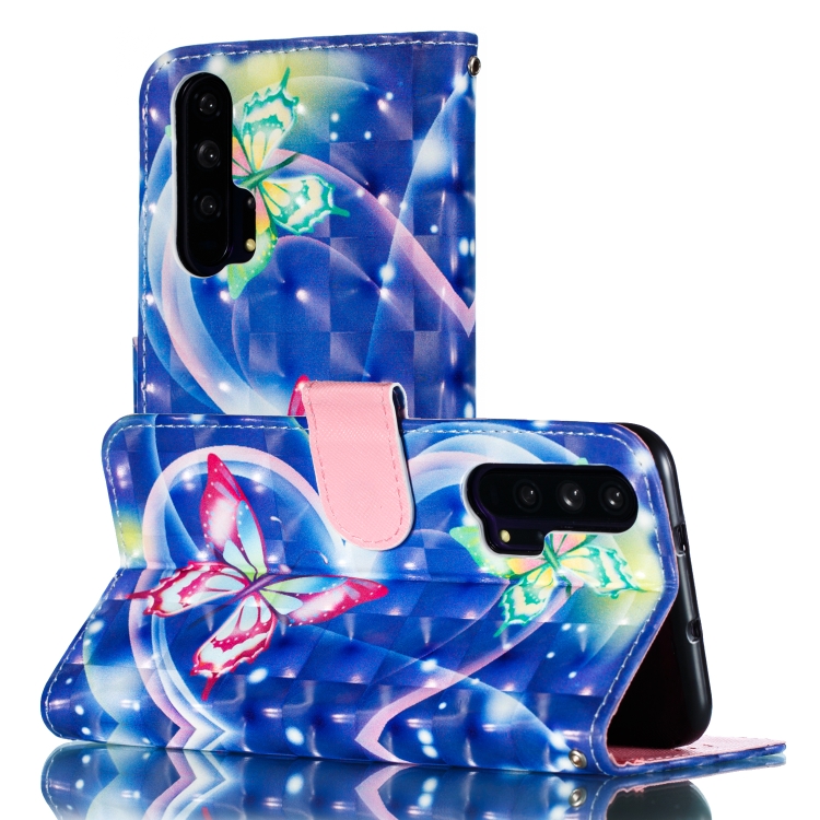 

3D Painted Horizontal Flip PU Leather Case with Holder & Card Slots & Wallet & Photo Frame For Huawei Honor 20 Pro(Hearted Butterflies)