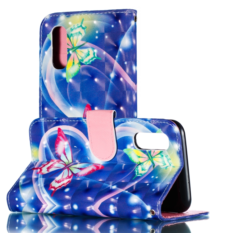 

3D Painted Horizontal Flip PU Leather Case with Holder & Card Slots & Wallet & Photo Frame For Galaxy A2 Core(Hearted Butterflies)