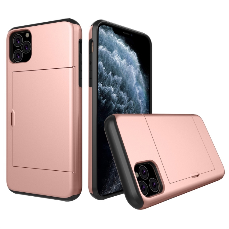 

Shockproof Rugged Armor Protective Case with Card Slot for iPhone XI (2019)(Rose Gold)