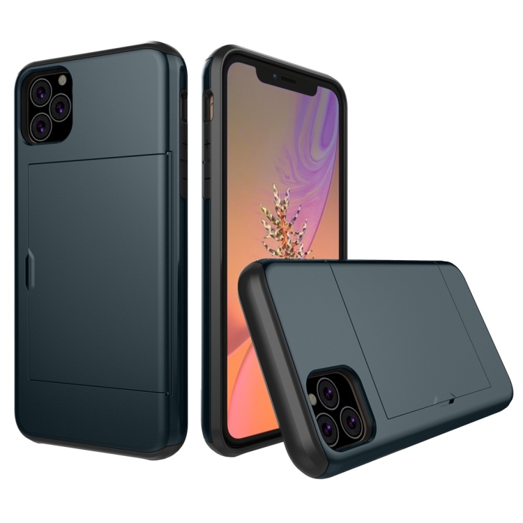 

Shockproof Rugged Armor Protective Case with Card Slot for iPhone 11 Pro Max(Navy Blue)