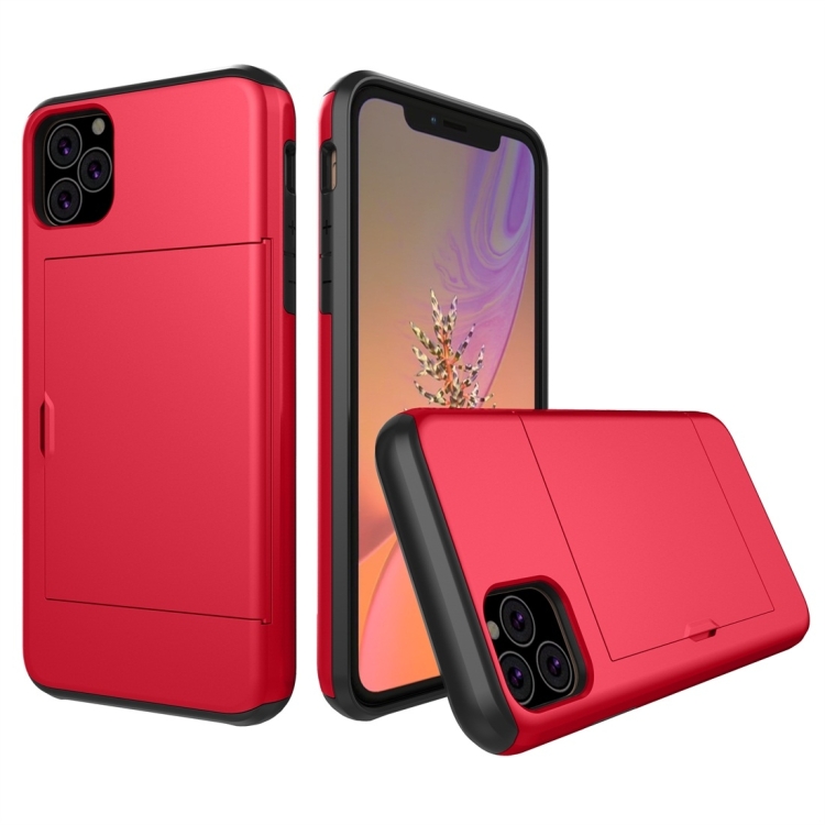 

Shockproof Rugged Armor Protective Case with Card Slot for iPhone 11 Pro Max(Red)