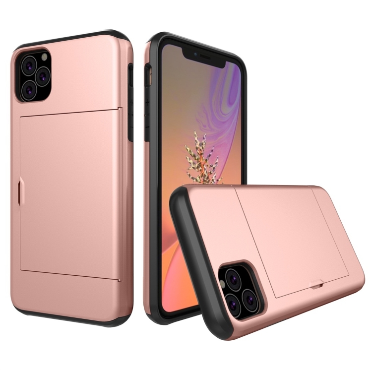 

Shockproof Rugged Armor Protective Case with Card Slot for iPhone XI Max (2019)(Rose Gold)