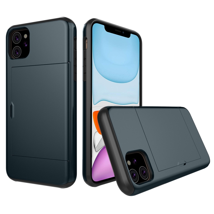 

Shockproof Rugged Armor Protective Case with Card Slot for iPhone 11(Navy Blue)
