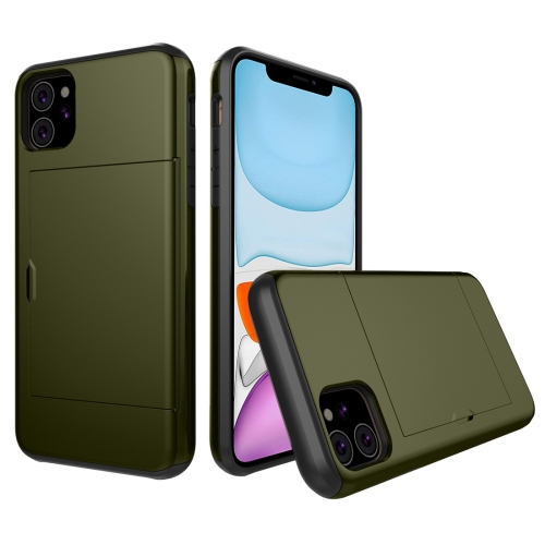 

Shockproof Rugged Armor Protective Case with Card Slot for iPhone 11(Army Green)