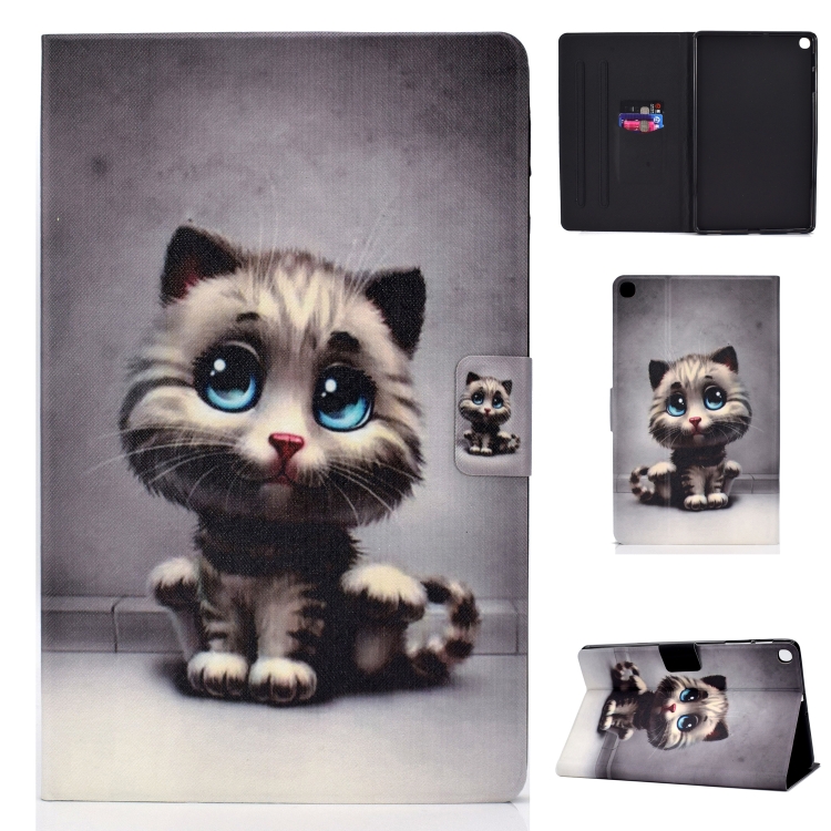 

Colored Drawing Universal Voltage Craft Cloth TPU Protective Case, with Holder & Card Slots & Anti-slip Strip(Cat)