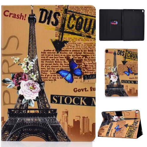 

Colored Drawing Universal Voltage Craft Cloth TPU Protective Case, with Holder & Sleep / Wake-up Function & Card Slots & Anti-slip Strip for iPad Pro 10.5 Inch / iPad Air (2019)(Eiffel Tower)