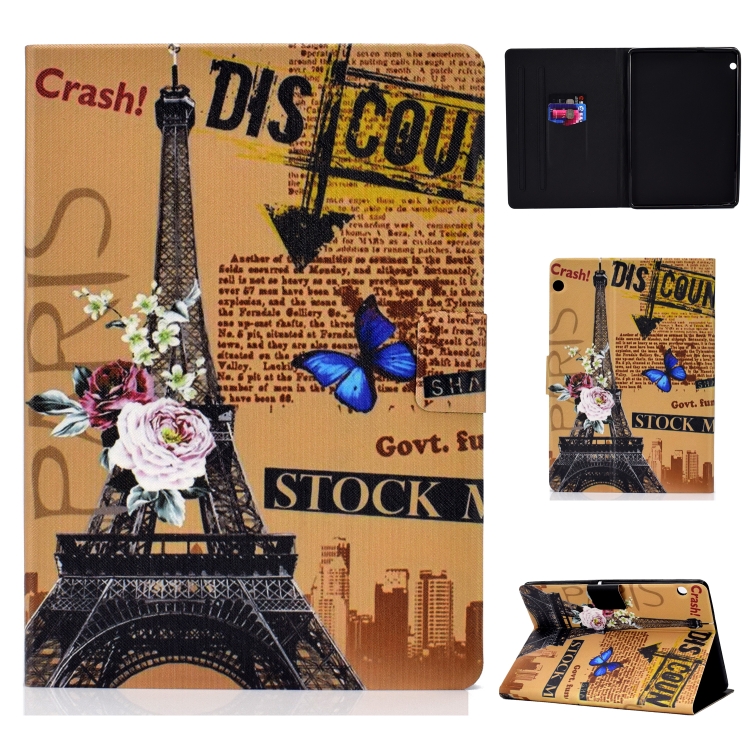 

Colored Drawing Universal Voltage Craft Cloth TPU Protective Case, with Holder & Card Slots & Anti-slip Strip(Eiffel Tower)