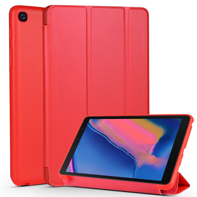 

Cowhide Texture Horizontal Flip Leather Case for Galaxy Tab A8 (2019) P200 / P205, with Holder(Red)
