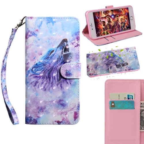 

3D Painting Pattern Coloured Drawing Horizontal Flip TPU + PU Leather Case with Holder & Card Slots & Wallet, For:For Galaxy A10(Roaring Wolf)