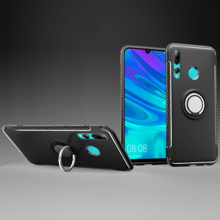 

Magnetic Armor Protective Case with 360 Degree Rotation Ring Holder For Huawei Enjoy 9s(Black)
