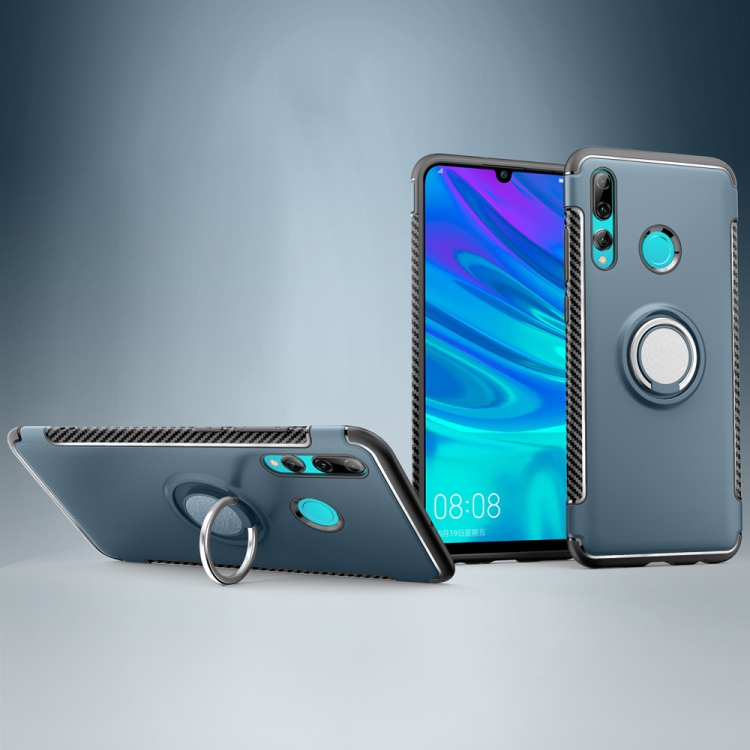 

Magnetic Armor Protective Case with 360 Degree Rotation Ring Holder For Huawei Enjoy 9s(Navy Blue)
