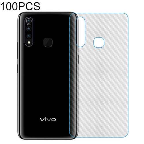 

100 PCS Carbon Fiber Material Skin Sticker Back Protective Film For Vivo Y75/ V7