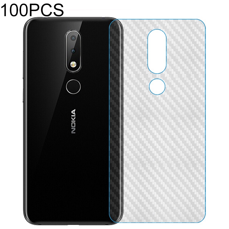 

100 PCS Carbon Fiber Material Skin Sticker Back Protective Film For Nokia 7 Plus